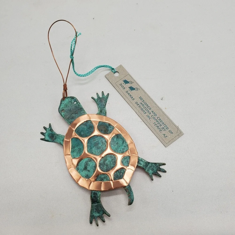 SEA TURTLE COPPER‎ Verdigris ORNAMENT Handcrafted NWT